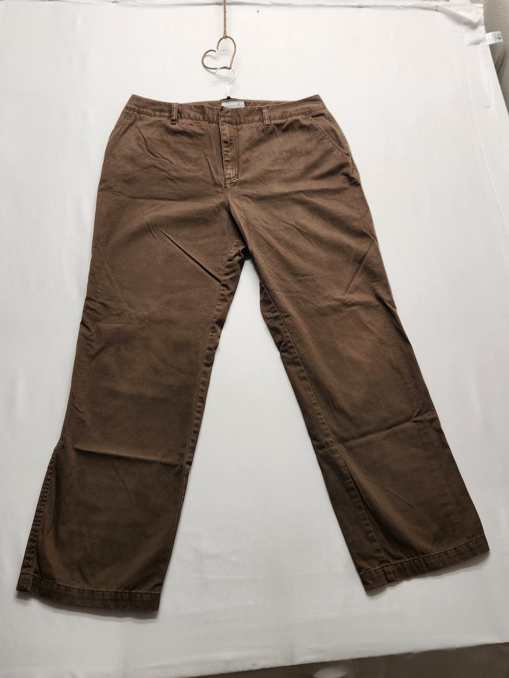 ⭐️Caribbean Joe Brown Hurricane Twill Straight Leg 100% Cotton Pants Size 16